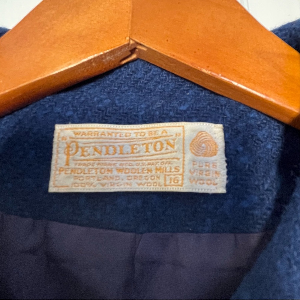 Pendleton Vintage Wool Blue Button-Up Blazer - image 3